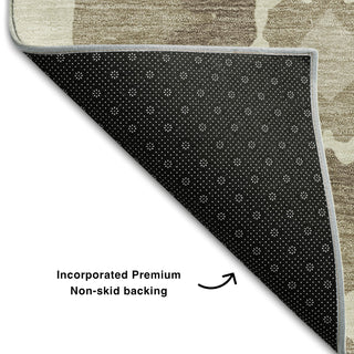 Piper Looms Mayfield Medallions AMF858 Taupe Machine Washable Area Rug Backing Image