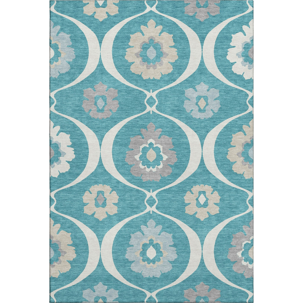 Piper Looms Mayfield Medallions AMF858 Teal Machine Washable Area Rug main image