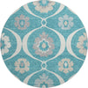 Piper Looms Mayfield Medallions AMF858 Teal Machine Washable Area Rug Round Main Image