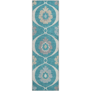 Piper Looms Mayfield Medallions AMF858 Teal Machine Washable Area Rug Runner Main Image
