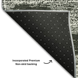 Piper Looms Mayfield Stripes AMF859 Black Machine Washable Area Rug Backing Image