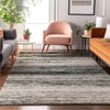 Piper Looms Mayfield Stripes AMF859 Black Machine Washable Area Rug Lifestyle Image Feature