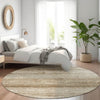 Piper Looms Mayfield Stripes AMF859 Brown Machine Washable Area Rug Round Lifestyle Image Feature