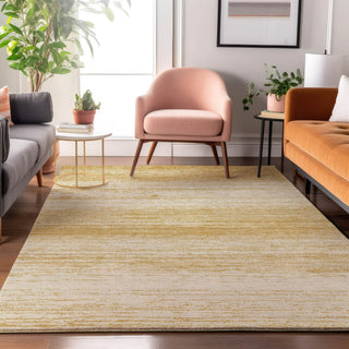 Piper Looms Mayfield Stripes AMF859 Gold Machine Washable Area Rug Lifestyle Image Feature