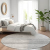 Piper Looms Mayfield Stripes AMF859 Gray Machine Washable Area Rug Round Lifestyle Image Feature