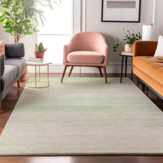 Piper Looms Mayfield Stripes AMF859 Mint Machine Washable Area Rug Lifestyle Image Feature