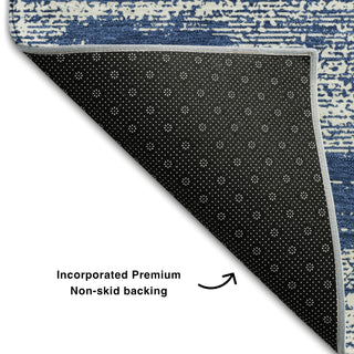 Piper Looms Mayfield Stripes AMF859 Navy Machine Washable Area Rug Backing Image