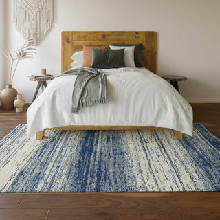 Piper Looms Mayfield Stripes AMF859 Navy Machine Washable Area Rug Lifestyle Image Feature