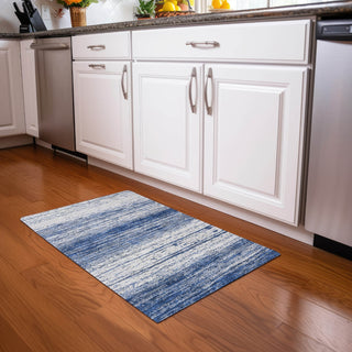 Piper Looms Mayfield Stripes AMF859 Navy Machine Washable Area Rug Scatter Lifestyle Image Feature