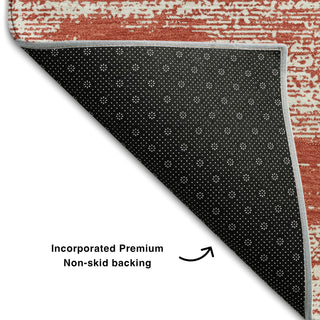 Piper Looms Mayfield Stripes AMF859 Red Machine Washable Area Rug Backing Image