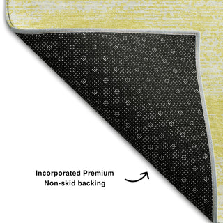 Piper Looms Mayfield Stripes AMF859 Yellow Machine Washable Area Rug Backing Image