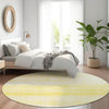 Piper Looms Mayfield Stripes AMF859 Yellow Machine Washable Area Rug Round Lifestyle Image Feature