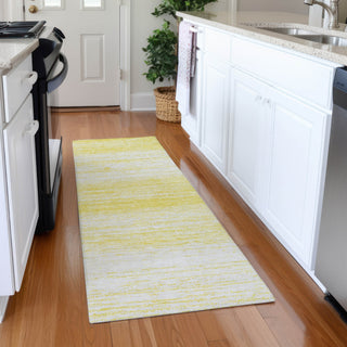 Piper Looms Mayfield Stripes AMF859 Yellow Machine Washable Area Rug Runner Lifestyle Image Feature