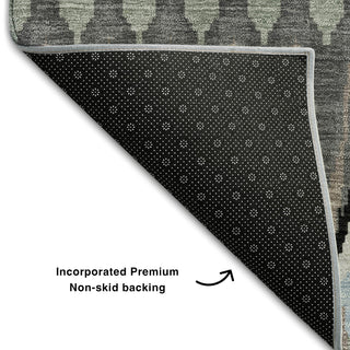 Piper Looms Mayfield Southwest AMF860 Black Machine Washable Area Rug Backing Image