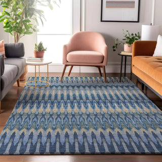 Piper Looms Mayfield Southwest AMF860 Denim Machine Washable Area Rug Lifestyle Image Feature