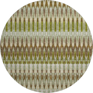 Piper Looms Mayfield Southwest AMF860 Green Machine Washable Area Rug Round Main Image