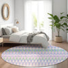 Piper Looms Mayfield Southwest AMF860 Lavender Machine Washable Area Rug Round Lifestyle Image Feature