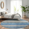 Piper Looms Mayfield Southwest AMF860 Navy Machine Washable Area Rug Round Lifestyle Image Feature