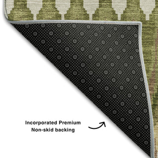 Piper Looms Mayfield Southwest AMF860 Olive Machine Washable Area Rug Backing Image