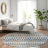 Piper Looms Mayfield Southwest AMF860 Taupe Machine Washable Area Rug Round Lifestyle Image Feature