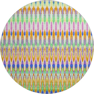 Piper Looms Mayfield Southwest AMF860 White Machine Washable Area Rug Round Main Image