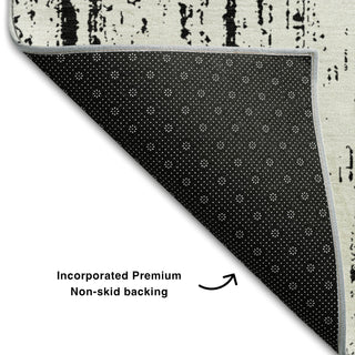 Piper Looms Mayfield Stripes AMF861 Black Machine Washable Area Rug Backing Image
