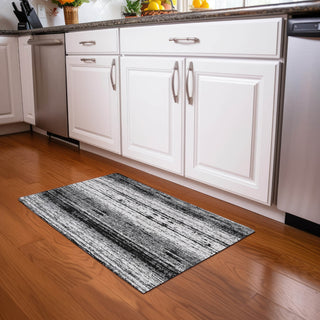 Piper Looms Mayfield Stripes AMF861 Black Machine Washable Area Rug Scatter Lifestyle Image Feature