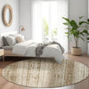 Piper Looms Mayfield Stripes AMF861 Brown Machine Washable Area Rug Round Lifestyle Image Feature