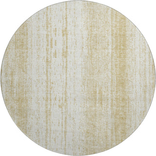 Piper Looms Mayfield Stripes AMF861 Gold Machine Washable Area Rug Round Main Image