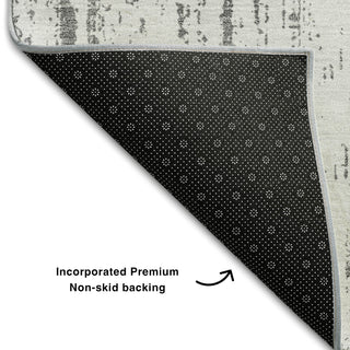 Piper Looms Mayfield Stripes AMF861 Gray Machine Washable Area Rug Backing Image