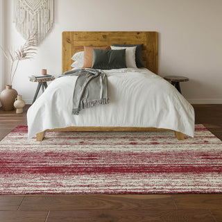 Piper Looms Mayfield Stripes AMF861 Merlot Machine Washable Area Rug Lifestyle Image Feature