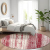 Piper Looms Mayfield Stripes AMF861 Merlot Machine Washable Area Rug Round Lifestyle Image Feature