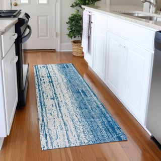 Piper Looms Mayfield Stripes AMF861 Navy Machine Washable Area Rug Runner Lifestyle Image Feature