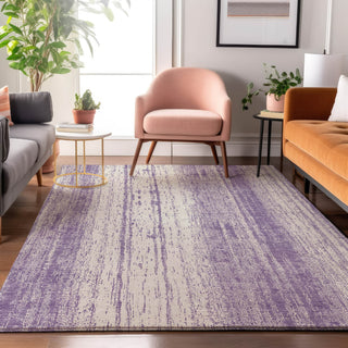 Piper Looms Mayfield Stripes AMF861 Purple Machine Washable Area Rug Lifestyle Image Feature