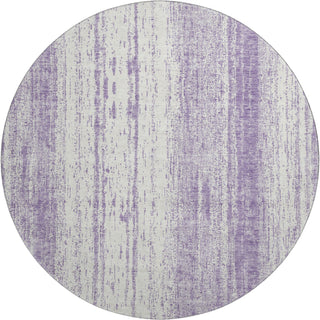 Piper Looms Mayfield Stripes AMF861 Purple Machine Washable Area Rug Round Main Image