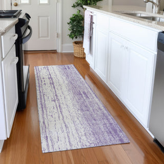 Piper Looms Mayfield Stripes AMF861 Purple Machine Washable Area Rug Runner Lifestyle Image Feature