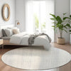 Piper Looms Mayfield Stripes AMF861 Silver Machine Washable Area Rug Round Lifestyle Image Feature