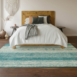Piper Looms Mayfield Stripes AMF861 Teal Machine Washable Area Rug Lifestyle Image Feature
