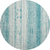 Piper Looms Mayfield Stripes AMF861 Teal Machine Washable Area Rug Round Main Image