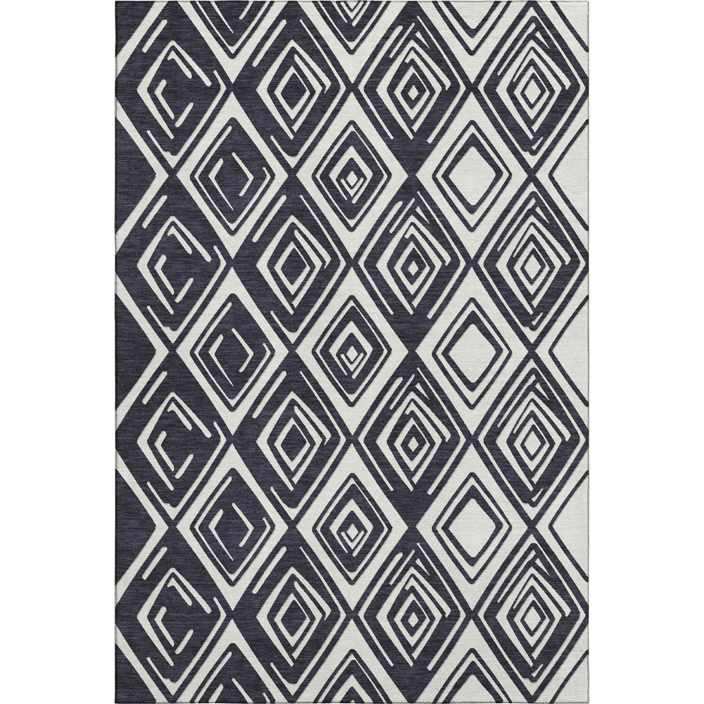 Piper Looms Mayfield Diamonds AMF862 Black Machine Washable Area Rug main image