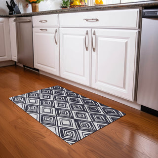 Piper Looms Mayfield Diamonds AMF862 Black Machine Washable Area Rug Scatter Lifestyle Image Feature