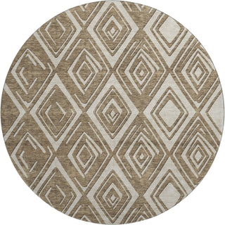 Piper Looms Mayfield Diamonds AMF862 Brown Machine Washable Area Rug Round Main Image