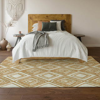 Piper Looms Mayfield Diamonds AMF862 Gold Machine Washable Area Rug Lifestyle Image Feature
