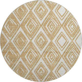 Piper Looms Mayfield Diamonds AMF862 Gold Machine Washable Area Rug Round Main Image