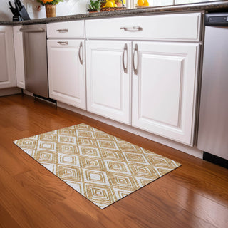 Piper Looms Mayfield Diamonds AMF862 Gold Machine Washable Area Rug Scatter Lifestyle Image Feature