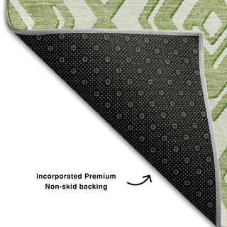 Piper Looms Mayfield Diamonds AMF862 Green Machine Washable Area Rug Backing Image