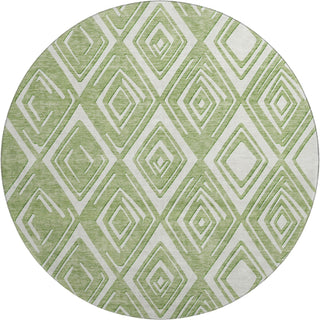Piper Looms Mayfield Diamonds AMF862 Green Machine Washable Area Rug Round Main Image