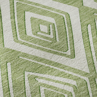 Piper Looms Mayfield Diamonds AMF862 Green Machine Washable Area Rug Swatch Image