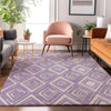 Piper Looms Mayfield Diamonds AMF862 Lavender Machine Washable Area Rug Lifestyle Image Feature