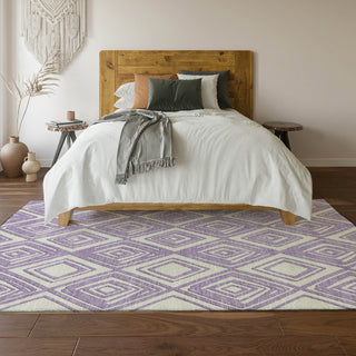 Piper Looms Mayfield Diamonds AMF862 Lavender Machine Washable Area Rug Lifestyle Image Feature